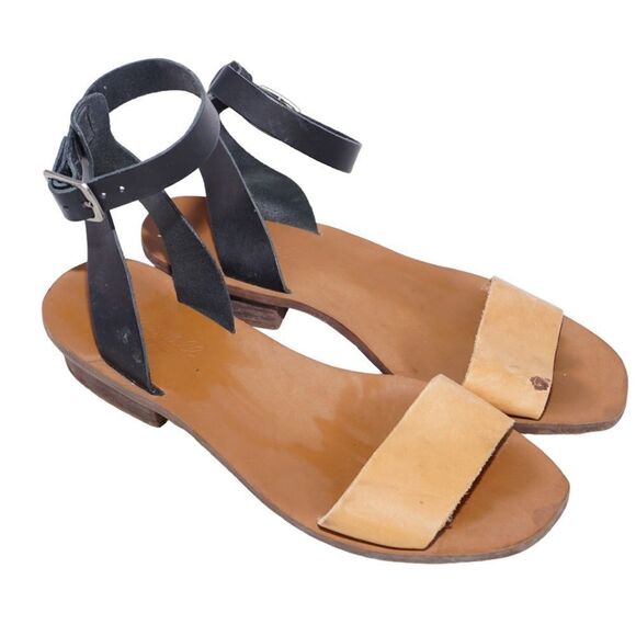 Madewell Boardwalk Ankle Strap Leather Sandals, Size 7 - Picture 1 of 9